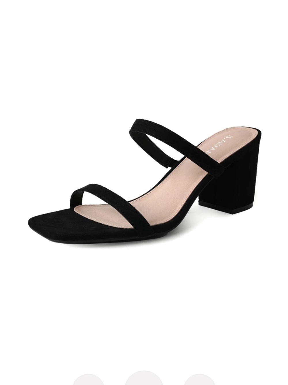 Black Double-Strap Block Heel Sandal - Women